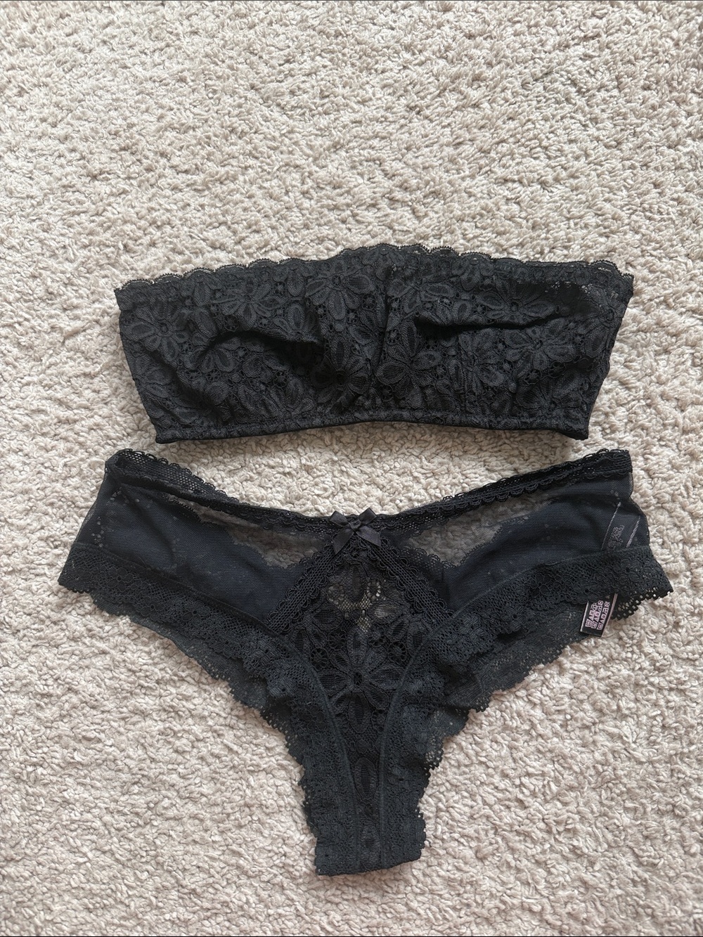 Victoria Secret lace strapless bra  and Pantie set